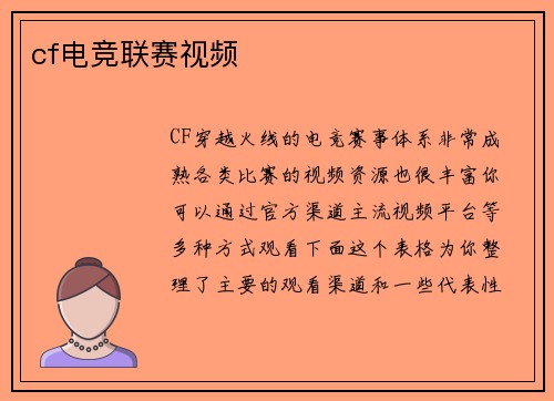 cf电竞联赛视频